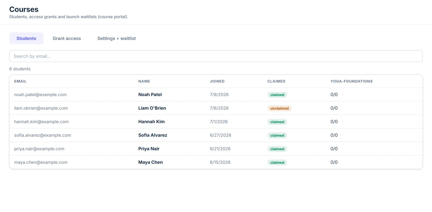 OwnStack student course portal